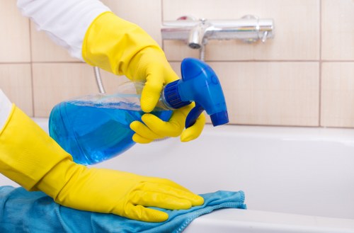PPE used by a cleaner in SW2 during a professional cleaning task